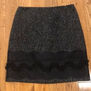 Black / grey winter mini skirt by Tahari